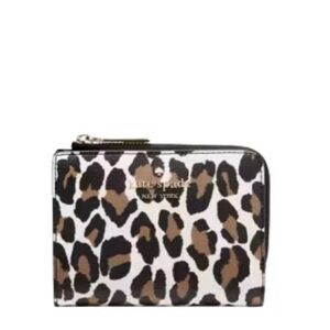 Kate Spade Madison Spotted Leopard Small L-Zip Bifold Wallet